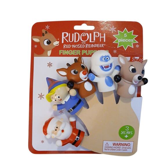 Unbranded Other - Rudolph The Red Nosed‎ Reindeer Finger Puppets 5 Pieces Children's Pretend Play